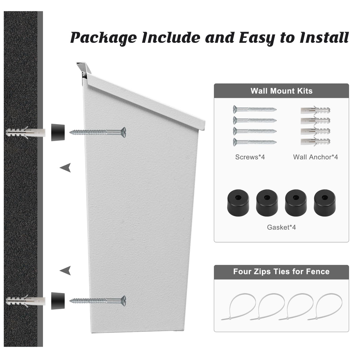KYODOLED sloped-roof design drains rain and keeps mail dry.