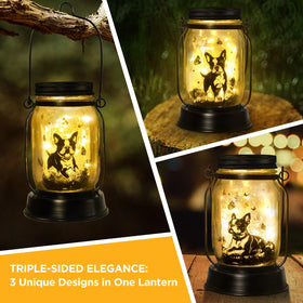 Kyoryuger Boston Terrier garden lantern lights the yard for evenings