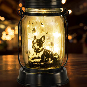 Kyoryuger Boston Terrier tabletop lantern adds cozy ambiance