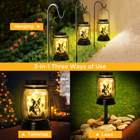 Kyoryuger Boston Terrier yard lantern withstands weather for year round glow