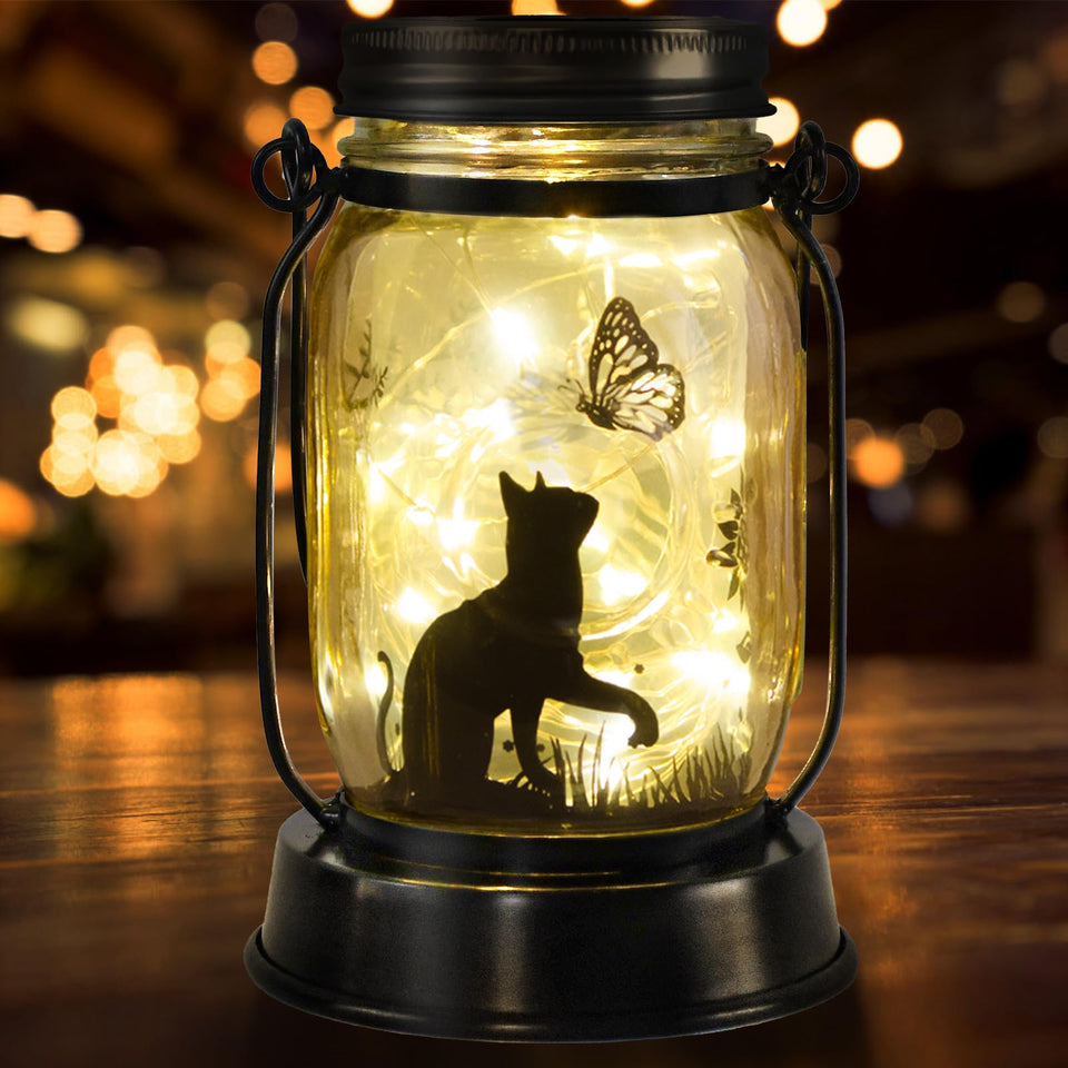 Kyoryuger outdoor solar lantern provides whimsical garden lighting at night