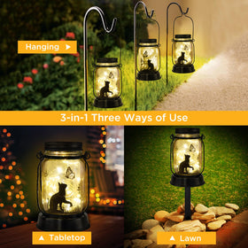 Kyoryuger cat lantern tabletop decor adds cozy ambience to shelves and mantels