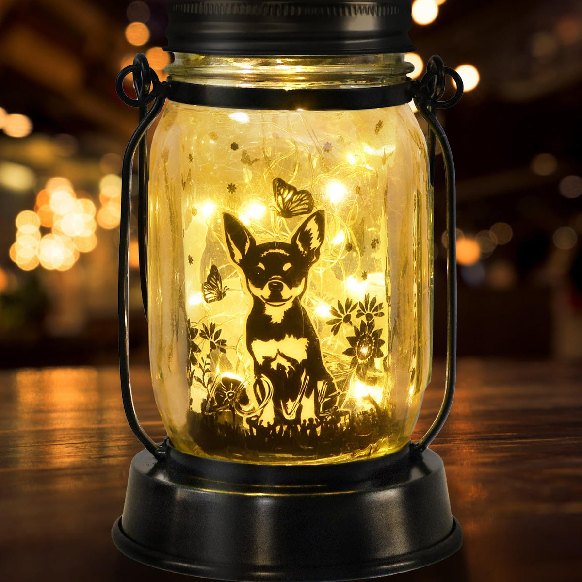 Kyoryuger Chihuahua outdoor porch lantern brightens yard at night