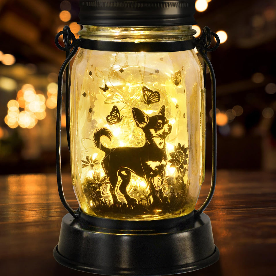 Kyoryuger Chihuahua solar lantern for lawn design lights pathways at dusk
