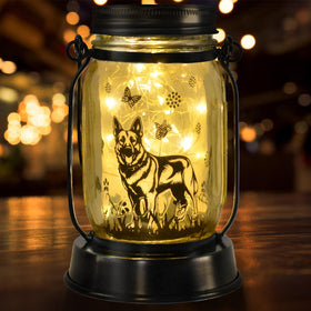 Kyoryuger German Shepherd garden lantern glows softly for outdoor ambiance