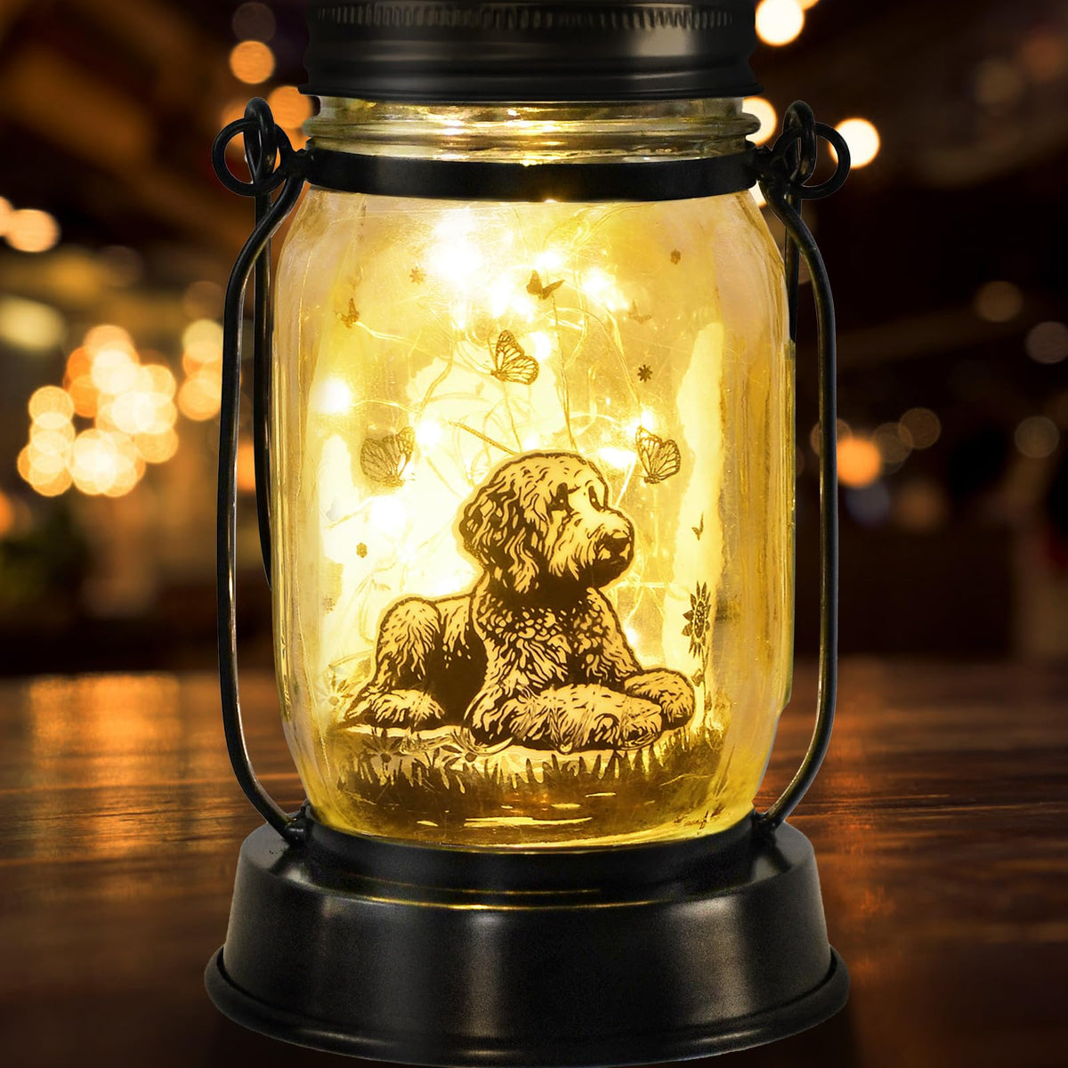 Kyoryuger Goldendoodle solar lantern ideal dog mom gift