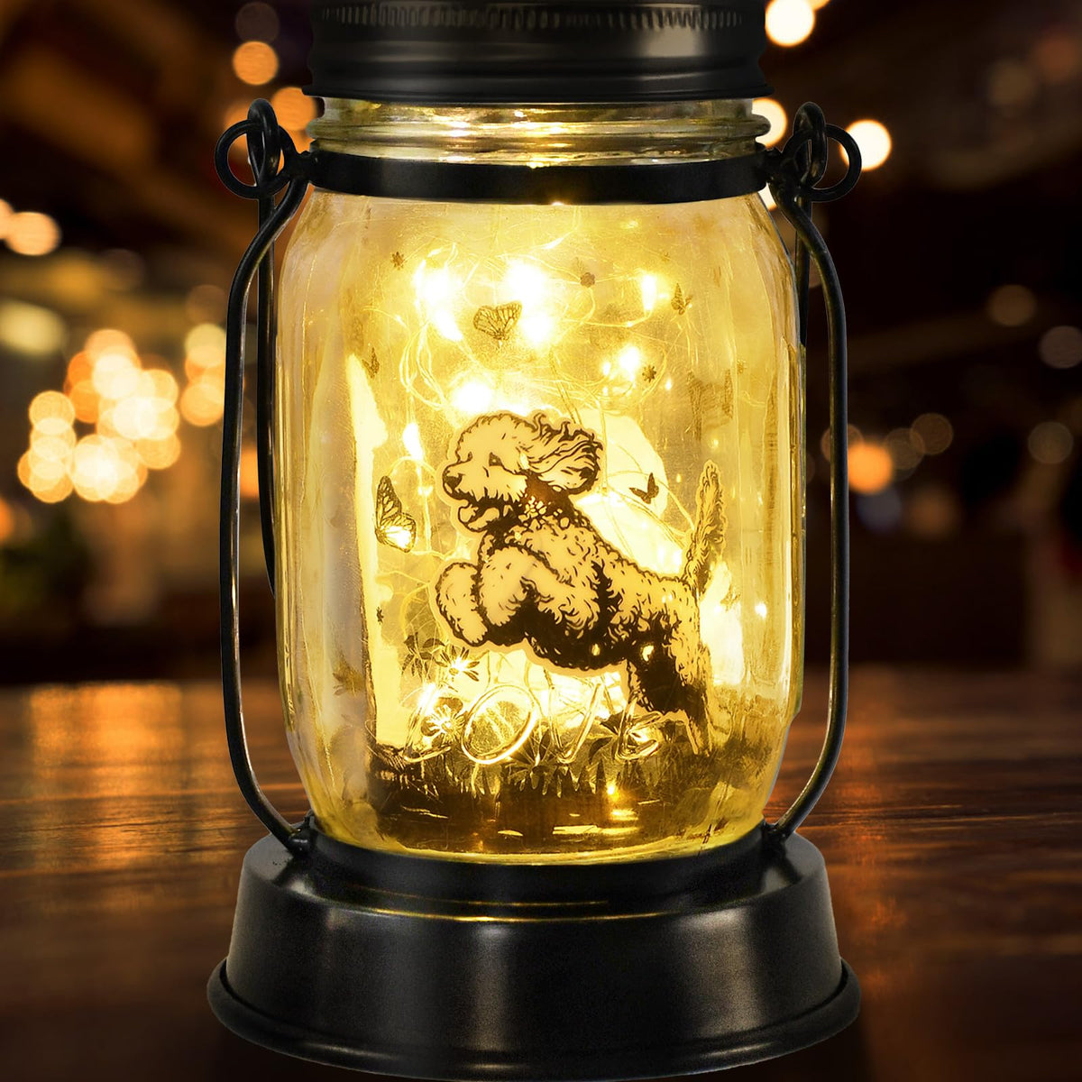 Kyoryuger Goldendoodle solar lantern night glow along path
