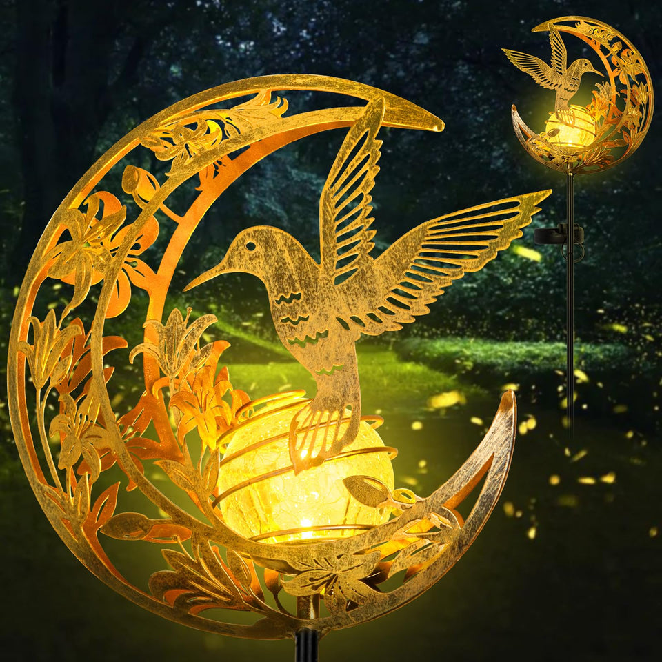 Kyoryuger solar fairy garden light stake adds whimsical glow along walkways.