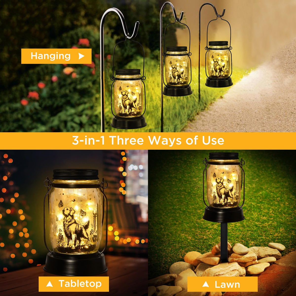 Kyoryuger Weatherproof Lantern resists rain for continuous garden glow