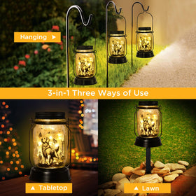 Kyoryuger Weatherproof Lantern resists rain for continuous garden glow