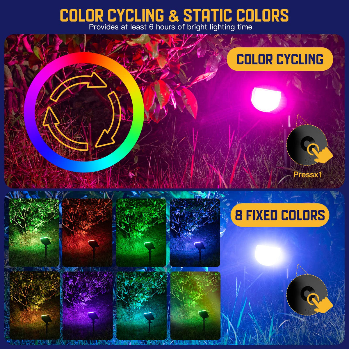 Kyosho solar color spot light fixed cool white for clean bright illumination around patios and pools.