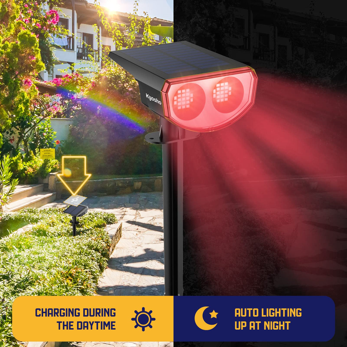 Kyosho solar color spot light fixed green for lush landscape highlights and plant silhouettes.
