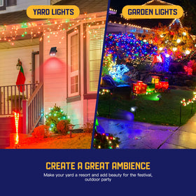 Kyosho solar color spot light fixed purple for twilight drama along garden paths and trees.