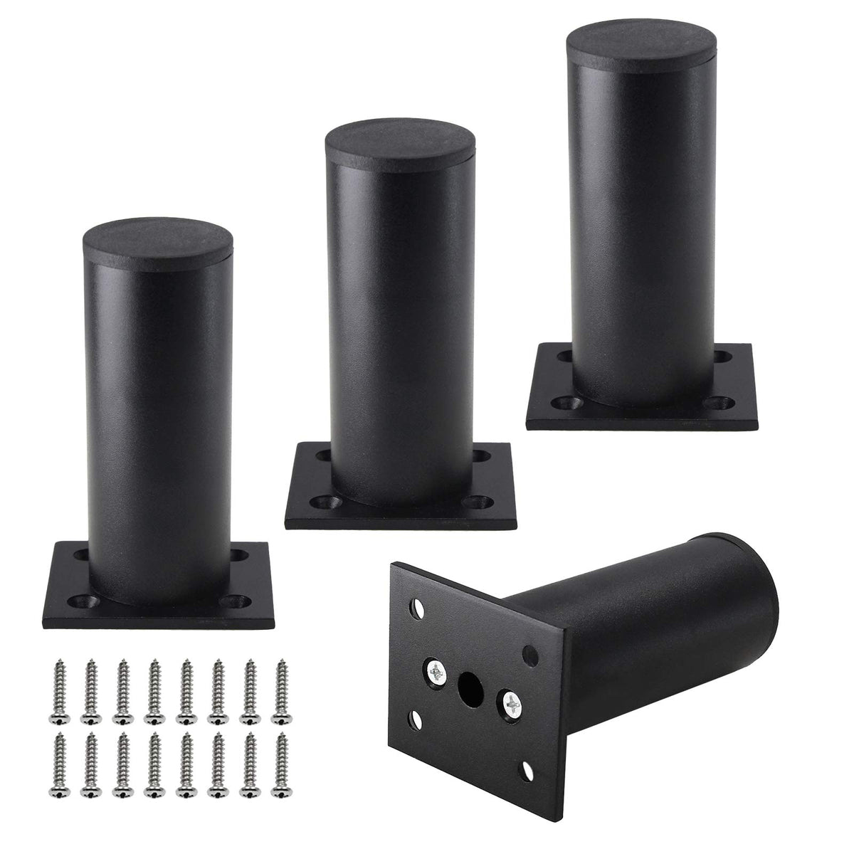 Kyuionty adjustable furniture legs 4-inch set for sturdy furniture height customization.