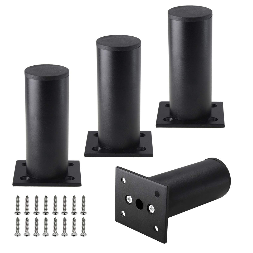 Kyuionty adjustable furniture legs 4-inch set for sturdy furniture height customization.