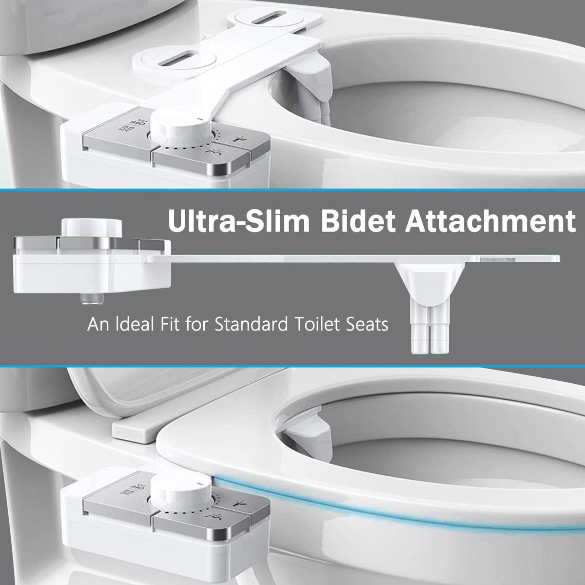 KYUKRI bidet with quick-connect fittings for effortless DIY installation.