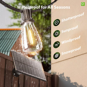 KYY 16 shatterproof bulbs provide durable patio illumination.