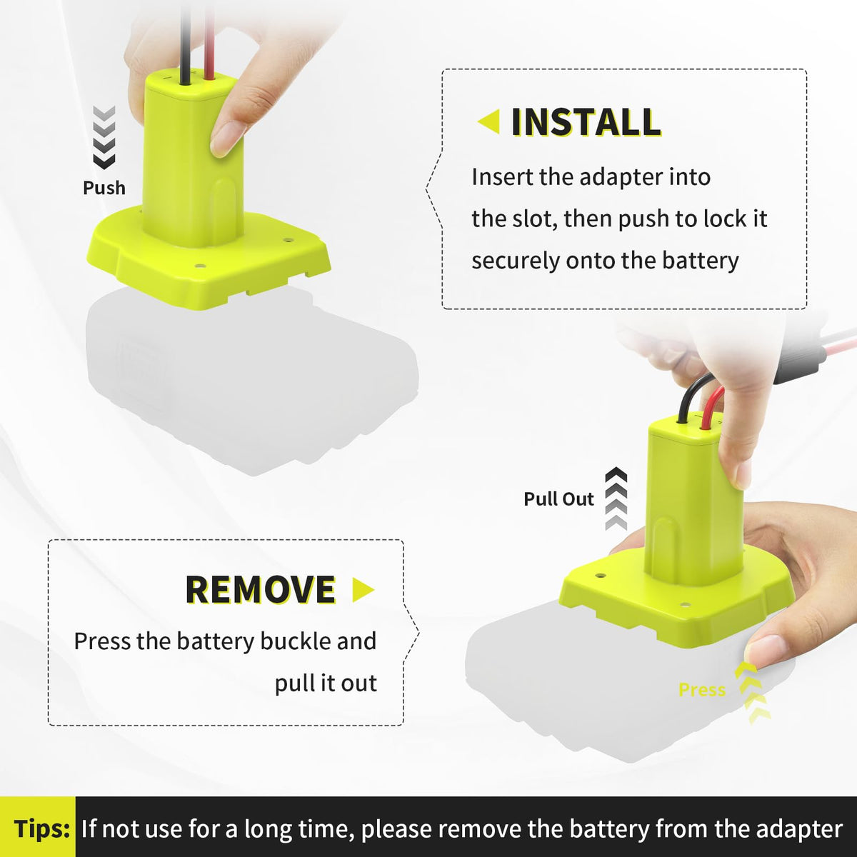 Kzreect Ryobi 18V compatibility for secure battery integration.