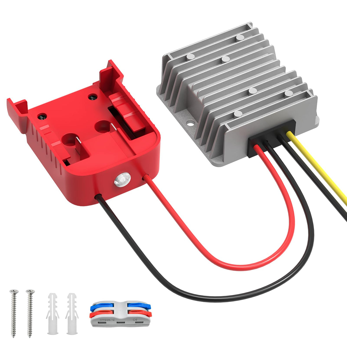 Kzreect DC-18V to 12V buck converter powering stable 12V for DIY projects.