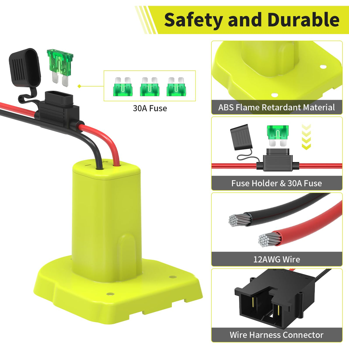 Kzreect wire harness assembly providing stable power delivery to ride-on cars