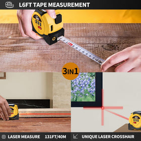 kzxil 3-in-1 measuring tool with cross-line laser for precise layout.