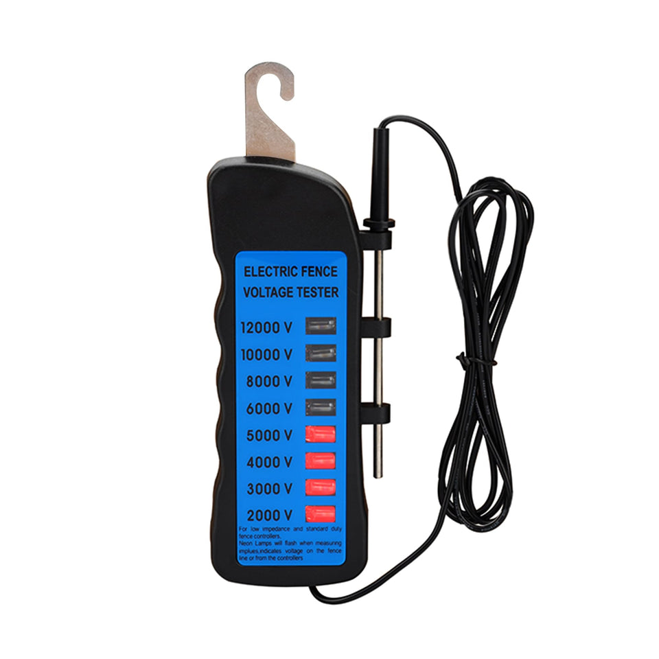 L-FENCE LYDITE FENCE voltage tester shows eight neon indicators for quick fault checks.