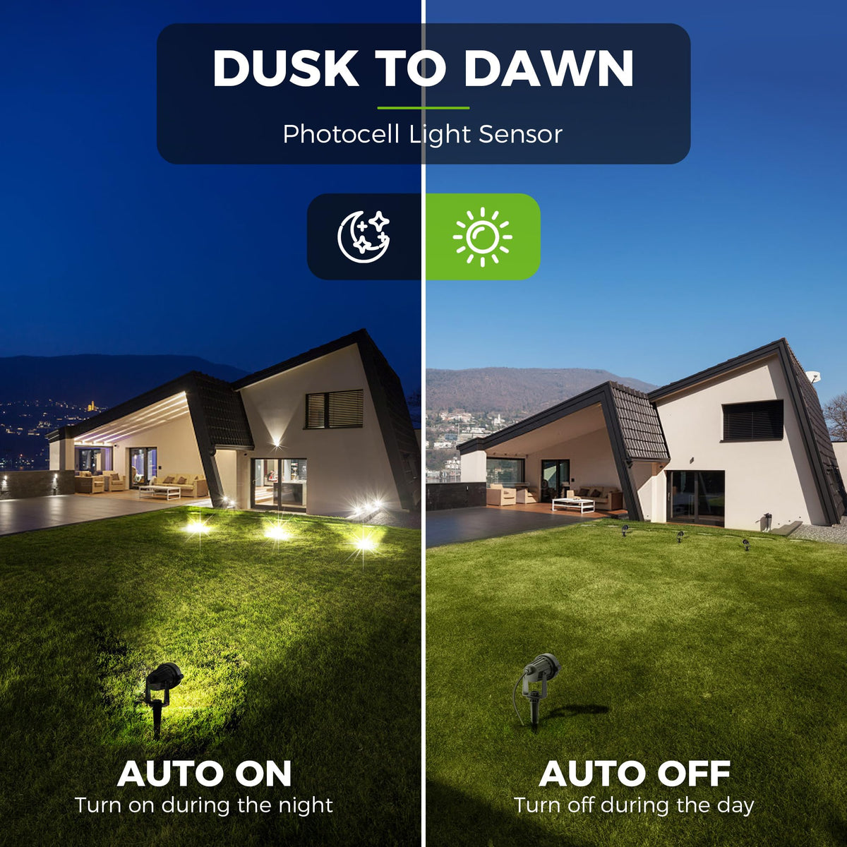 L LOHAS LED 5W outdoor spotlight provides 450lm brightness for yard accents.