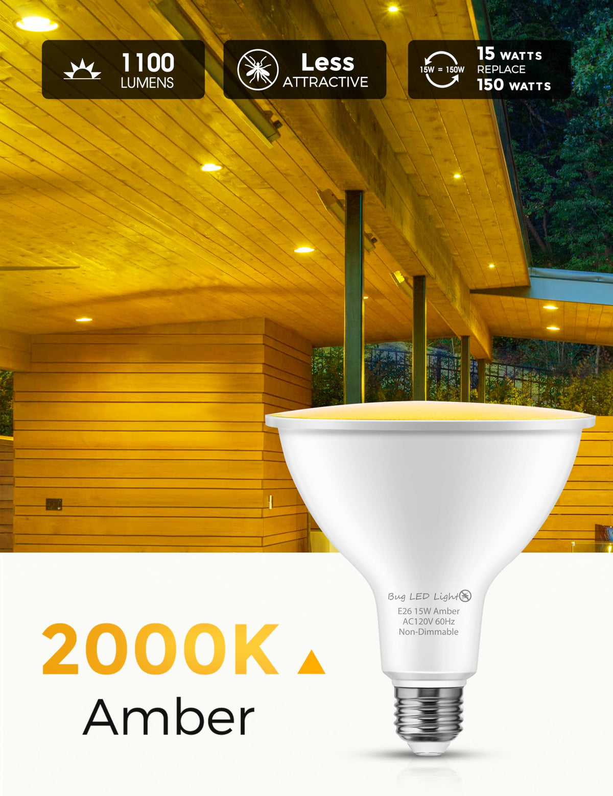 L LOHAS LED amber porch light boosts outdoor ambiance while deterring insects
