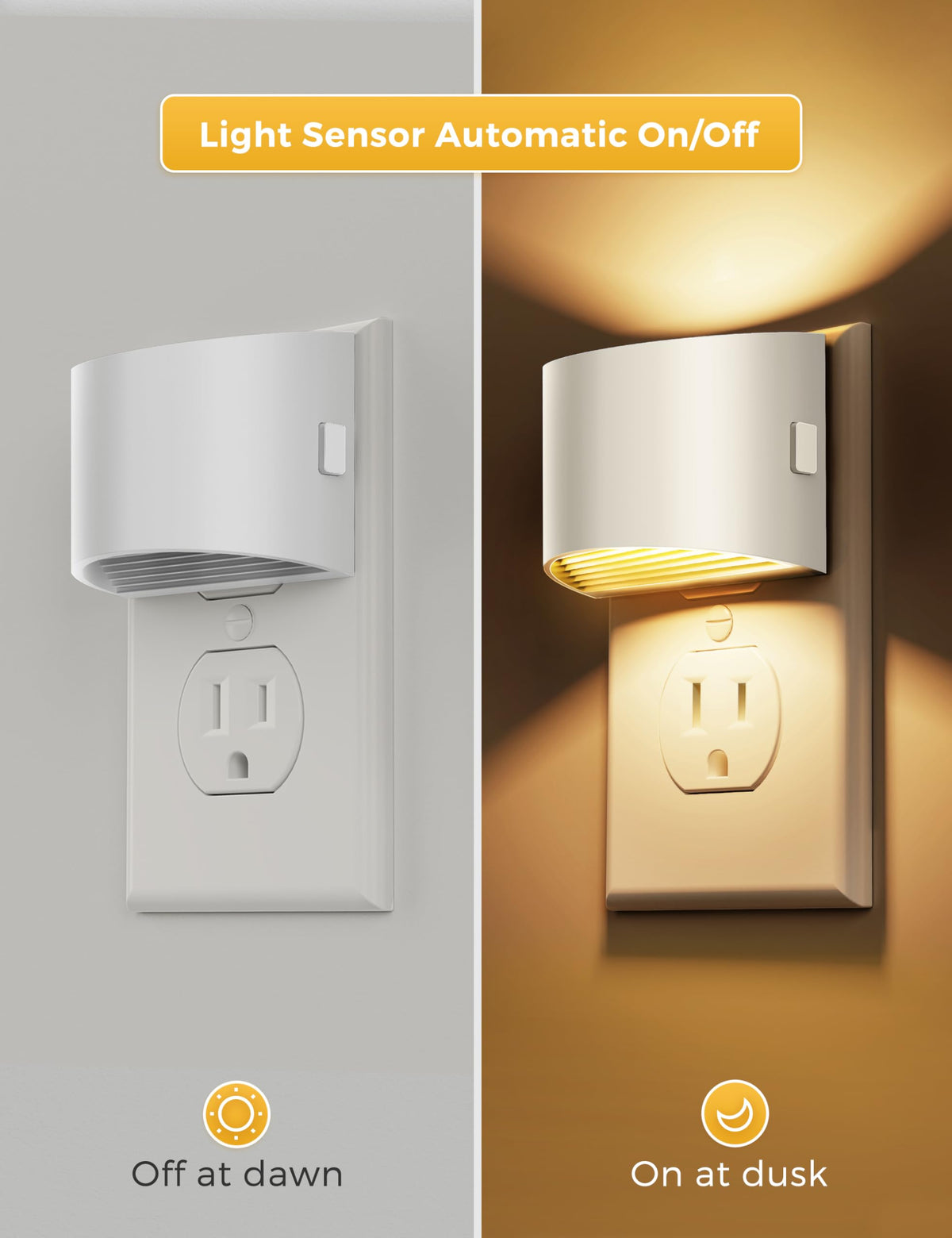 L LOHAS LED auto-sensor dusk-to-dawn night light activates automatically