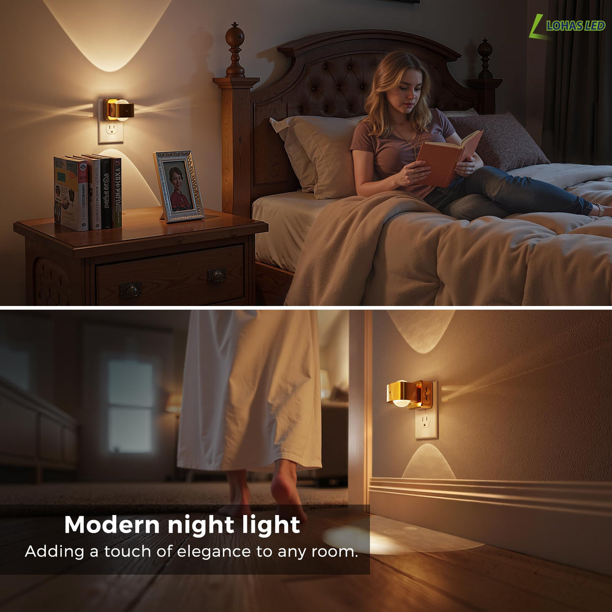 L LOHAS LED bathroom night light offering gentle glow for safe navigation