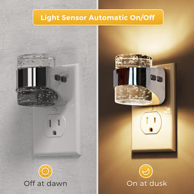 L LOHAS LED bubble night light silver detail provides ambient uplight and downward task illumination