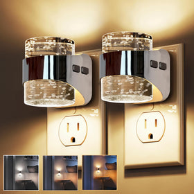 L LOHAS LED bubble night light with silver finish for dreamy bedroom ambiance