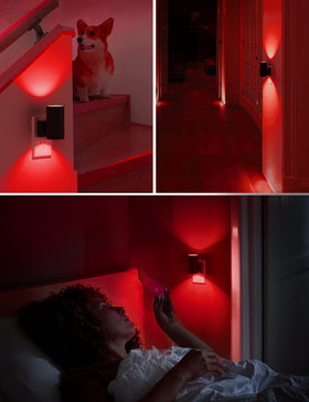 L LOHAS LED red night light adds festive ambience to a room