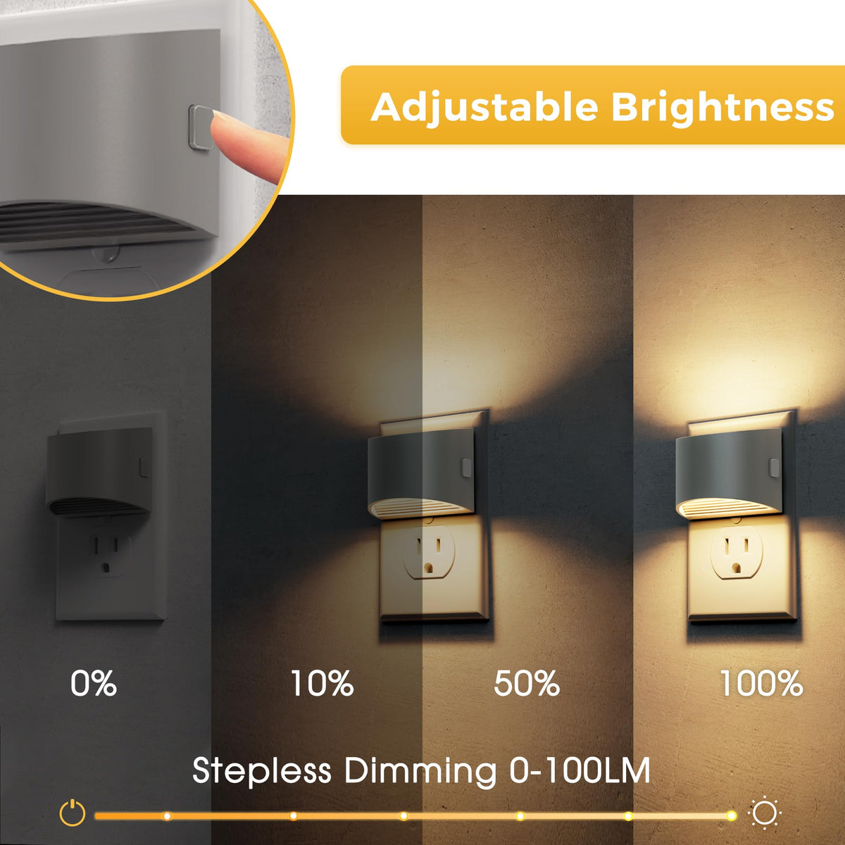 L LOHAS LED compact cylindrical night light saves outlet space.