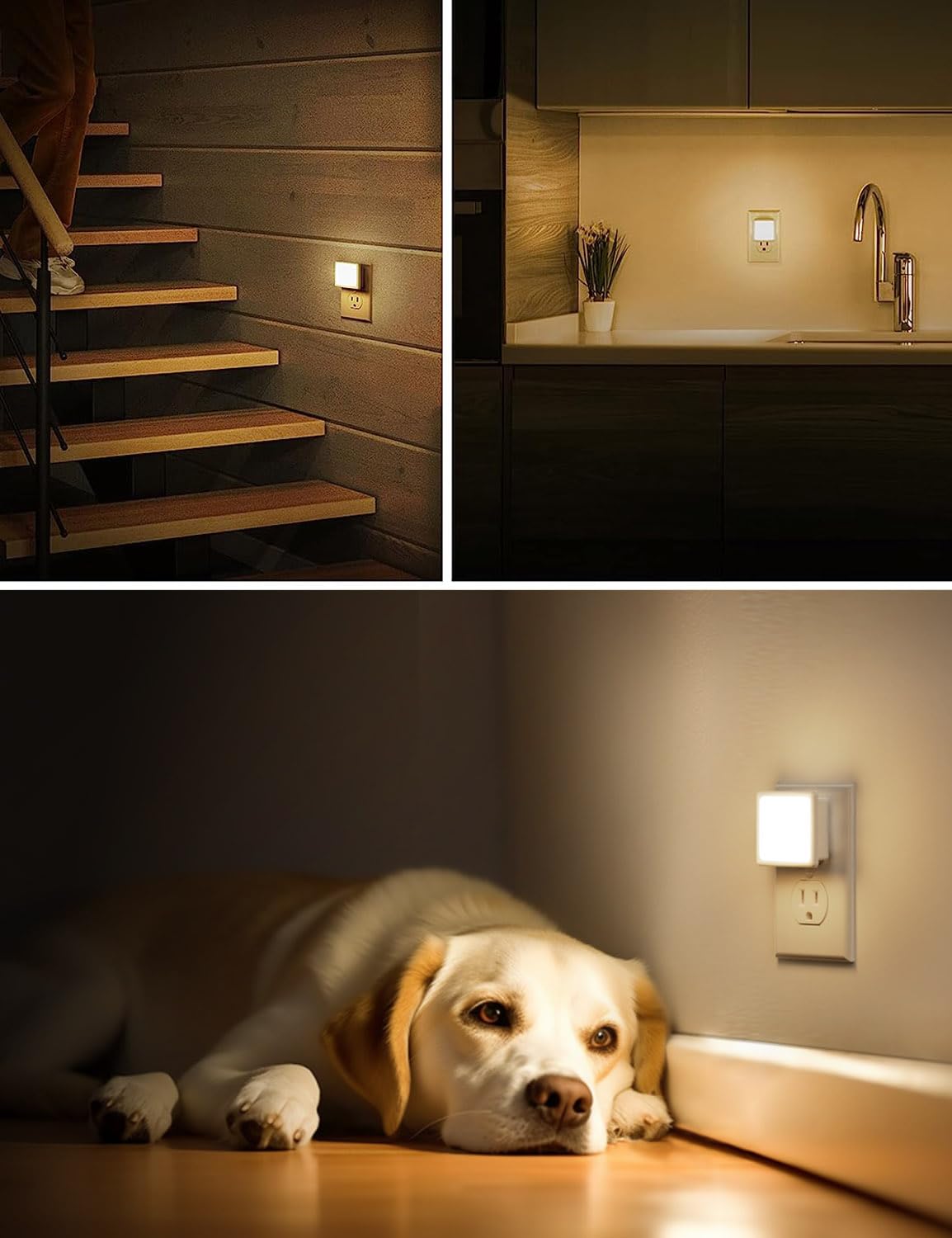 L LOHAS LED compact US plug night light saves outlet space