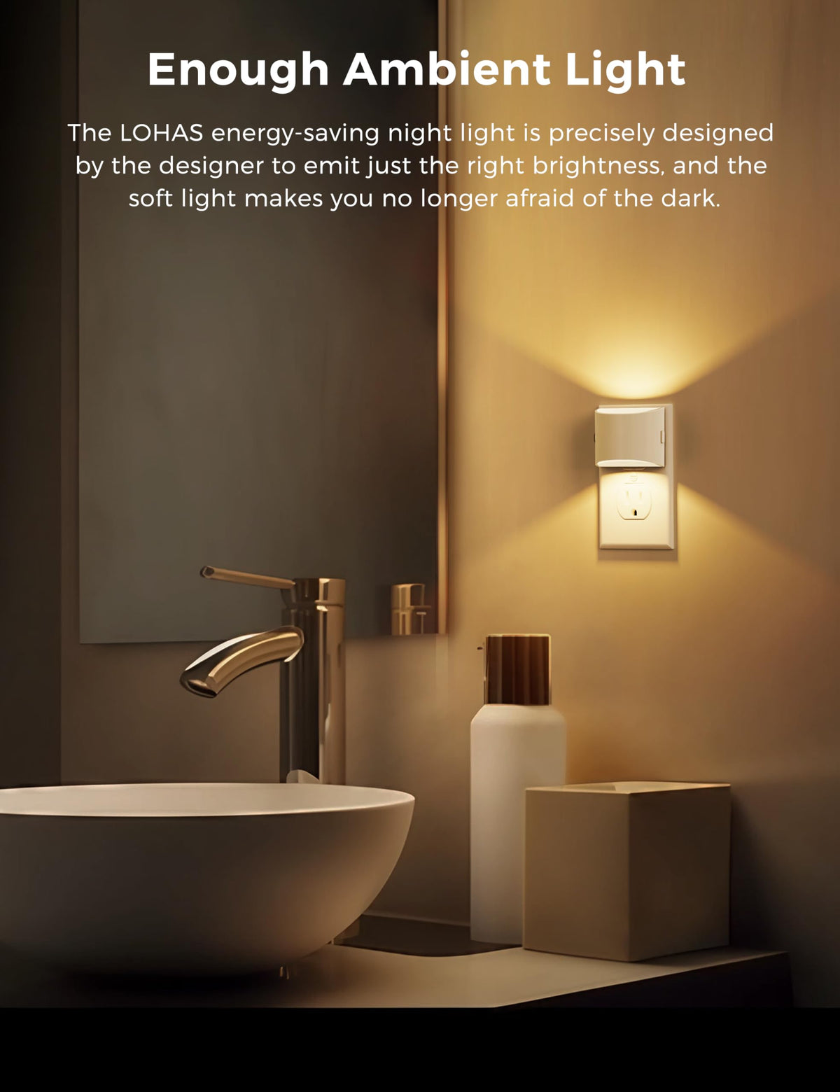 L LOHAS LED dimmable night light with three brightness levels