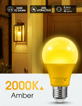 L LOHAS LED dusk-to-dawn sensor bulb automatically lights walkways at night.