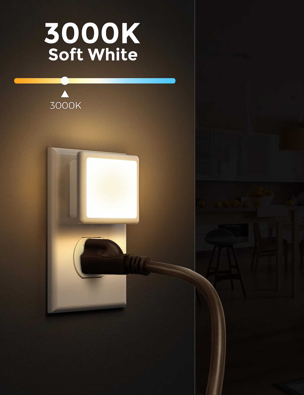 L LOHAS LED dusk-to-dawn sensor night light powers on automatically