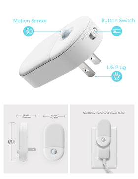 L LOHAS LED energy-efficient plug-in light uses minimal power.