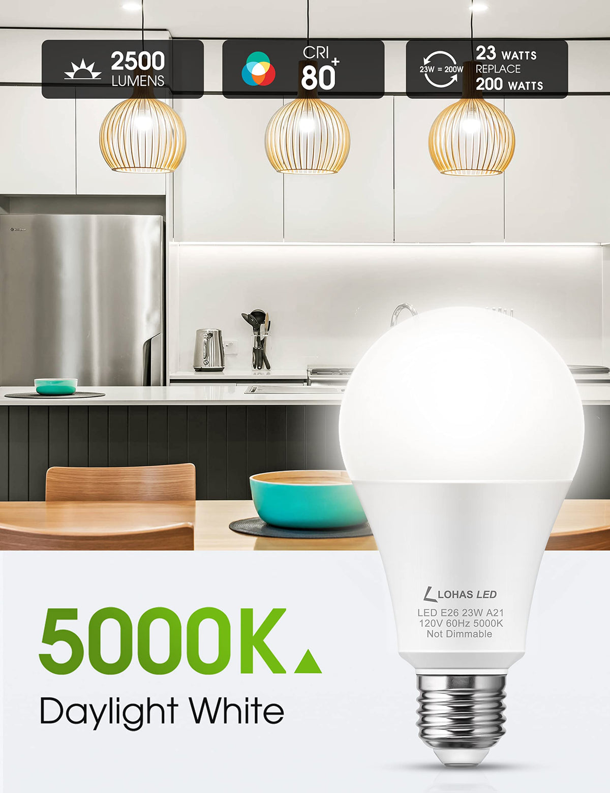 L LOHAS LED energy-saving bulb reduces electricity use