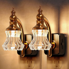 L LOHAS LED floral night light with glass shade for a gentle, decorative glow in living spaces.