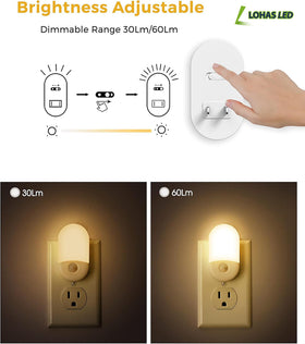 L LOHAS LED night light showing 3 lighting modes for versatile use