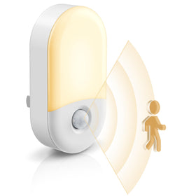 L LOHAS LED motion sensor night light front view with plug-in convenience