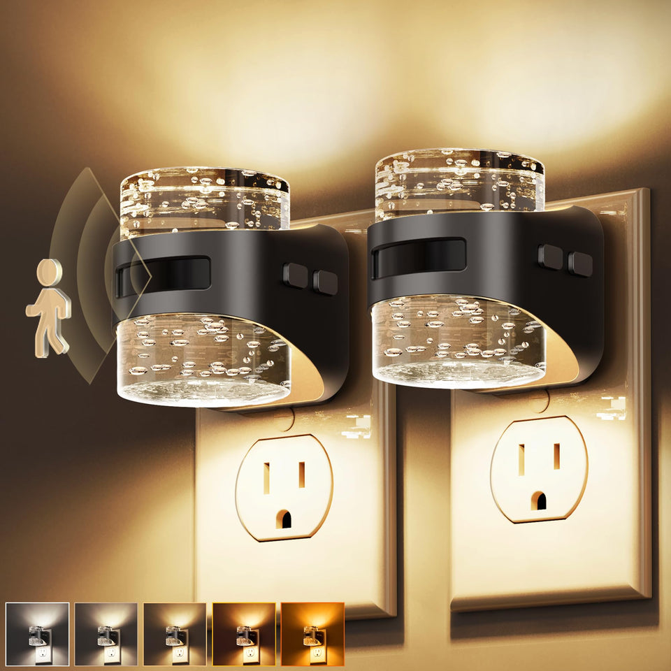 L LOHAS LED bubble night light, front view, with 5CCT options for warm to cool ambience.