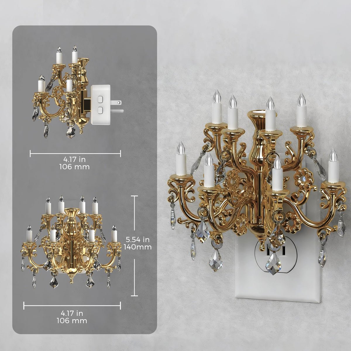 L LOHAS LED night light with 180° rotatable plug for flexible placement