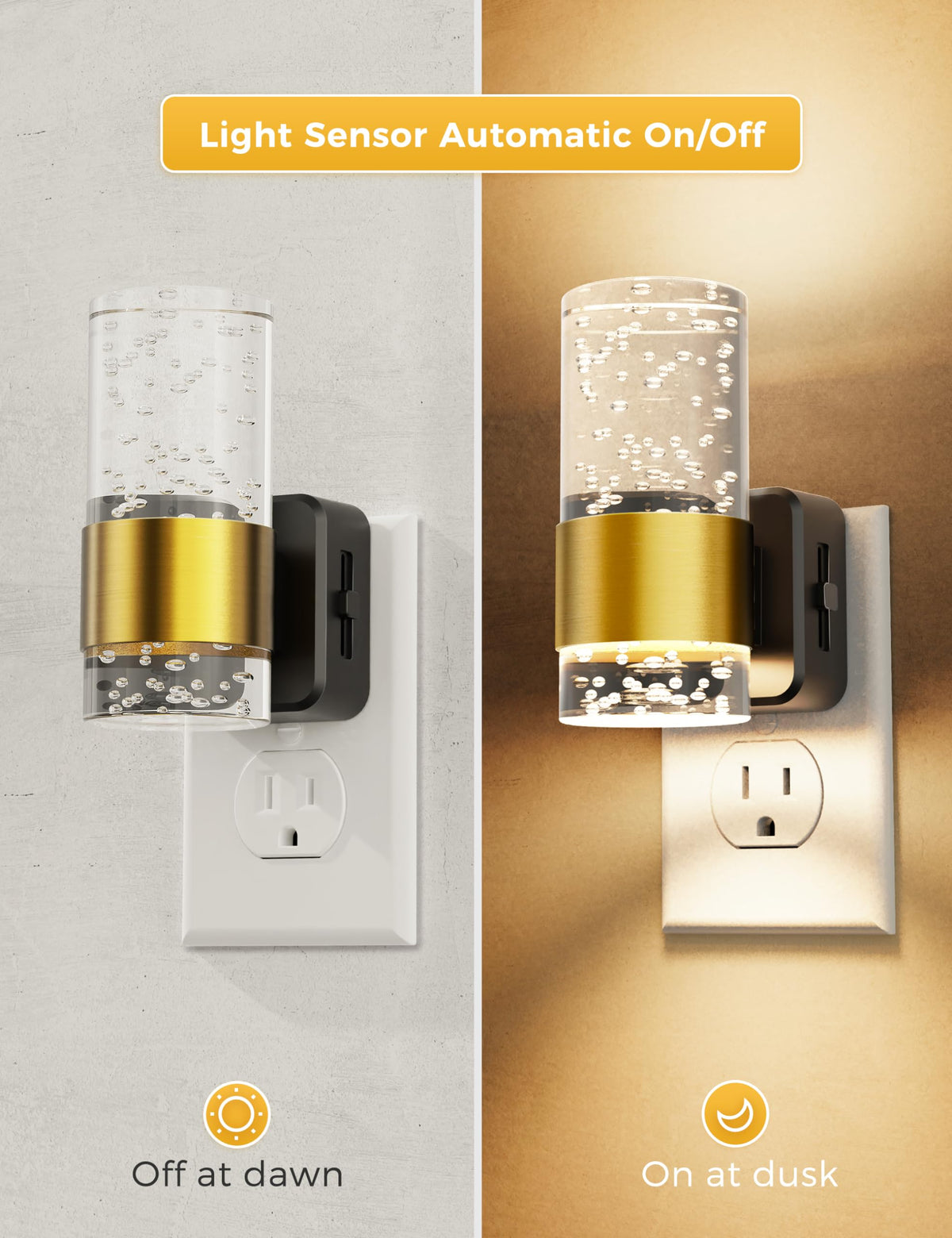 L LOHAS LED night light using dusk-to-dawn sensor for automatic comfort