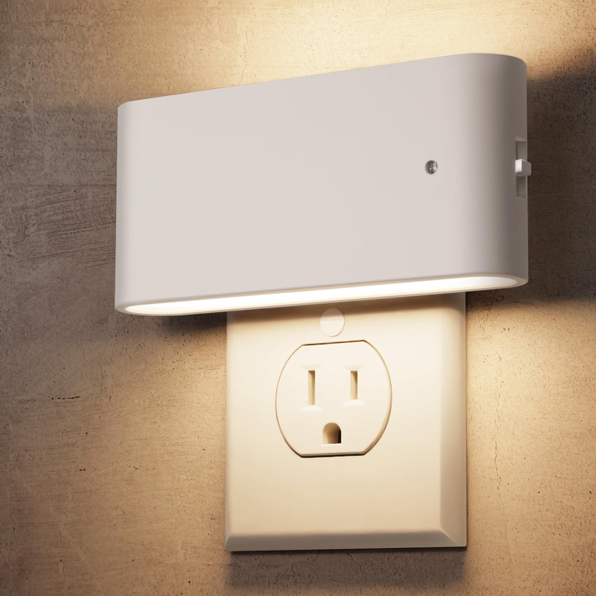 L LOHAS LED night light 2-pack plugs into wall for ambient hallway lighting.