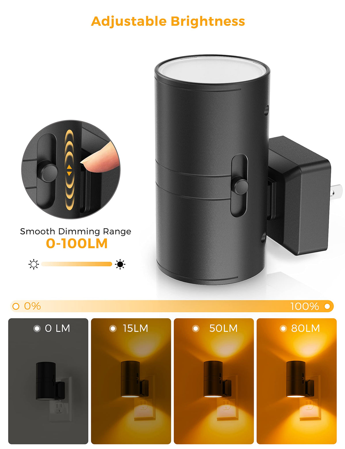 L LOHAS LED two-pack provides steady amber light across rooms.