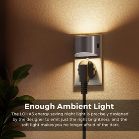 L LOHAS LED night light demonstrates three-level brightness control for versatile illumination.
