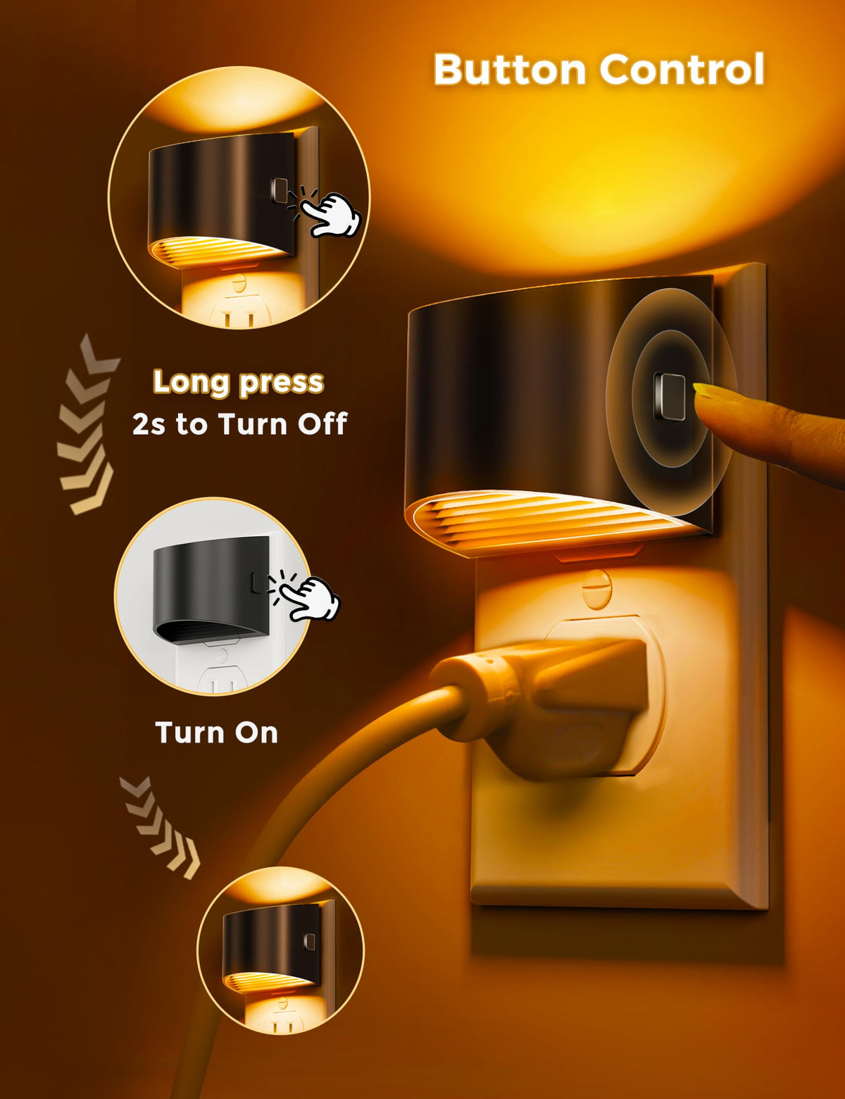 L LOHAS LED three-level brightness for adjustable night illumination.